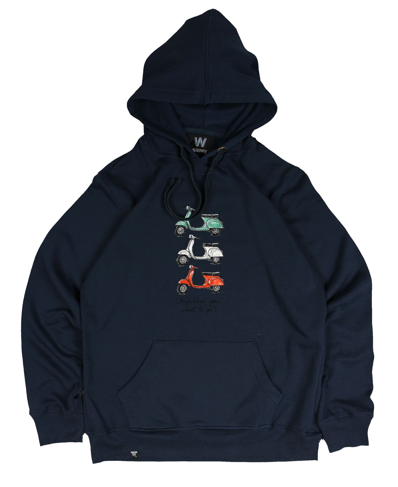 15032 MARINO TRES VESPAS Sudadera Azul Marino 3 vespas Sauwy