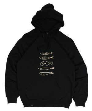 Sudadera Negra Peces Sauwy
