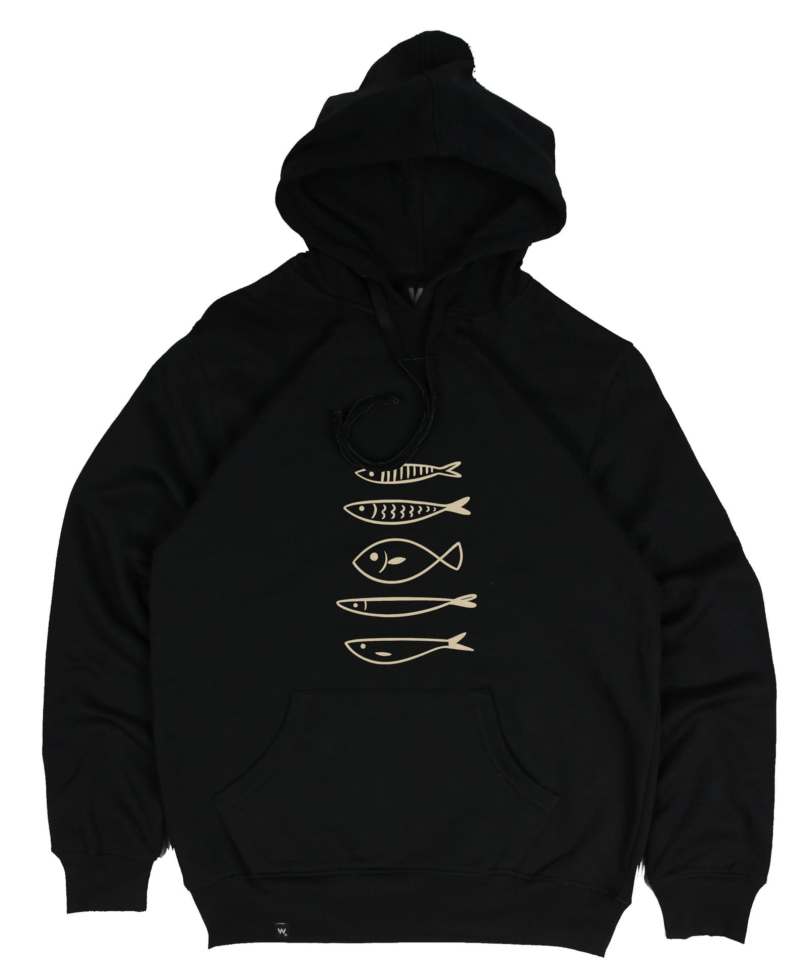 15032 NEGRO PECES VERTICALES Sudadera Negra Peces Sauwy